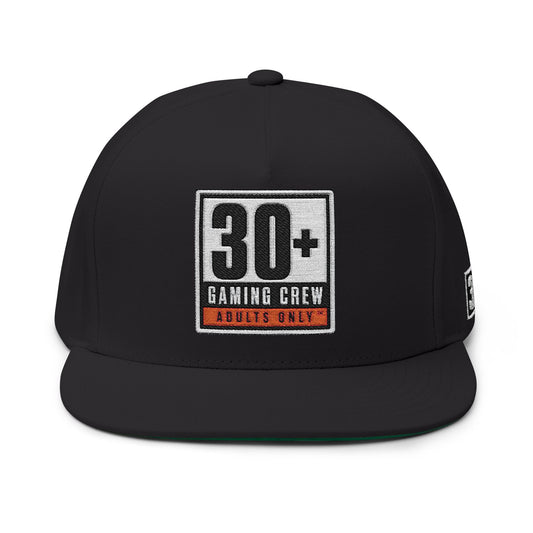 30+ Gaming Crew Flat Bill Hat – Adults Only Snapback